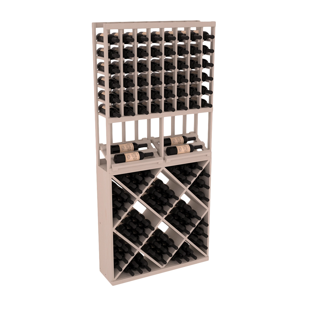 InstaCellar 8 Column Side Display / 82 Cube Combo – Ponderosa Pine / Greywash stained