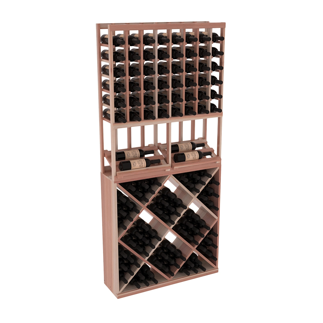 InstaCellar 8 Column Side Display / 82 Cube Combo – Premium Redwood / Unstained