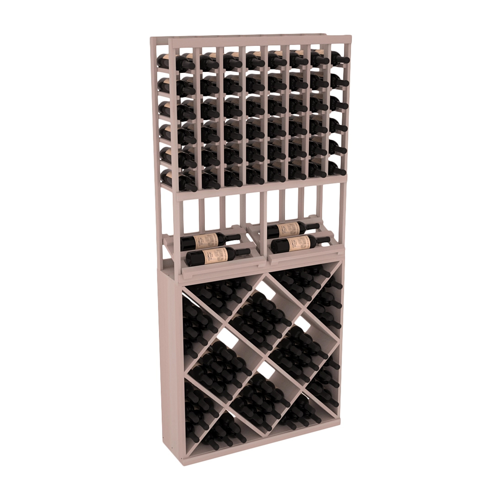 InstaCellar 8 Column Side Display / 82 Cube Combo – Premium Redwood / Greywash stained