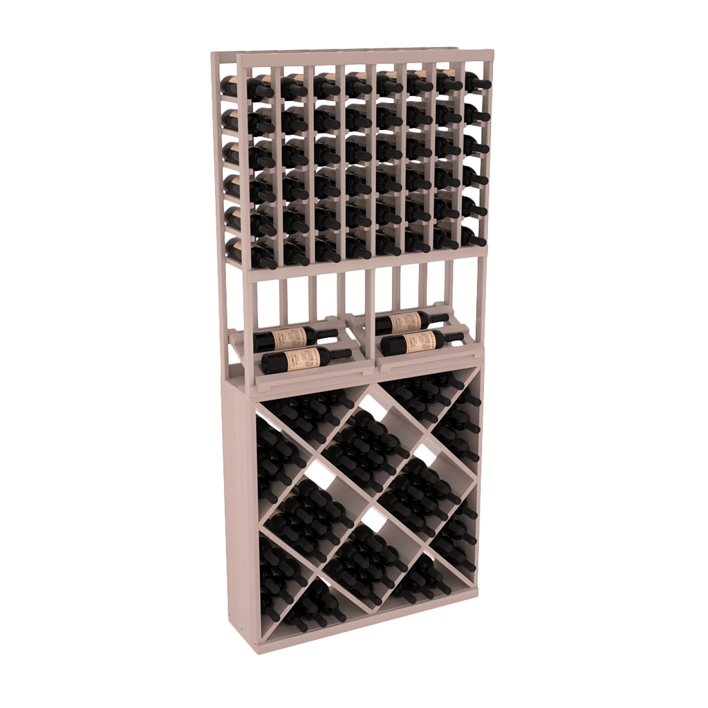InstaCellar 8 Column Side Display / 82 Cube Combo – Premium Redwood / Greywash stained
