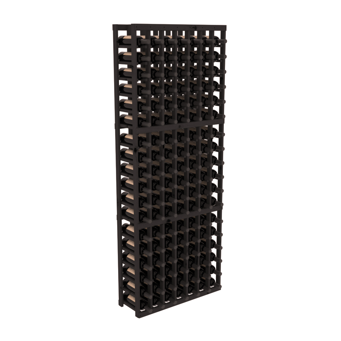 InstaCellar 7 Column Standard Rack – Knotty Alder / Black stained