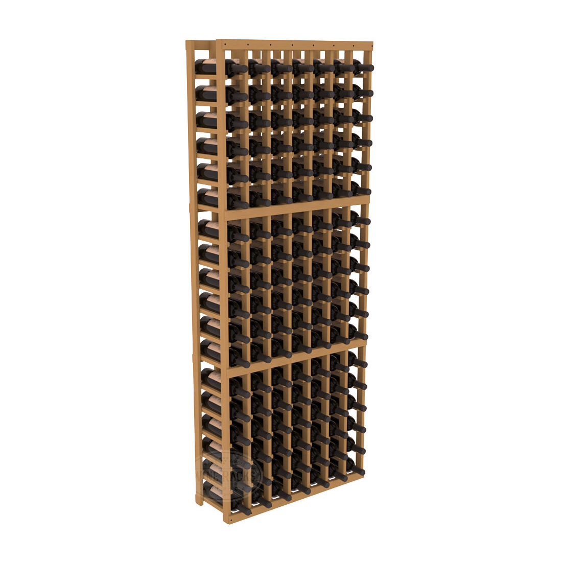 InstaCellar 7 Column Standard Rack – Ponderosa Pine / Oak stained