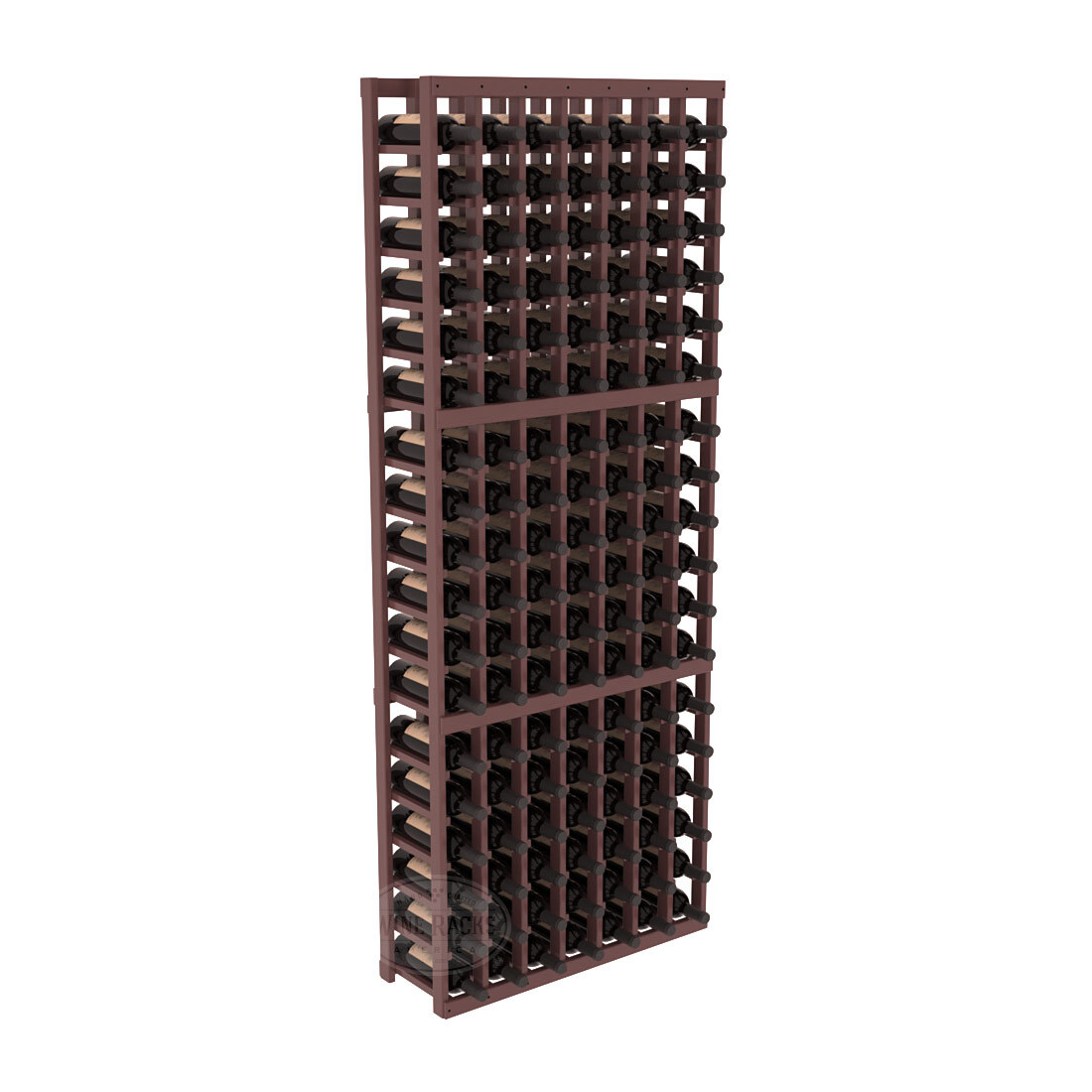 InstaCellar 7 Column Standard Rack – Ponderosa Pine / Walnut stained