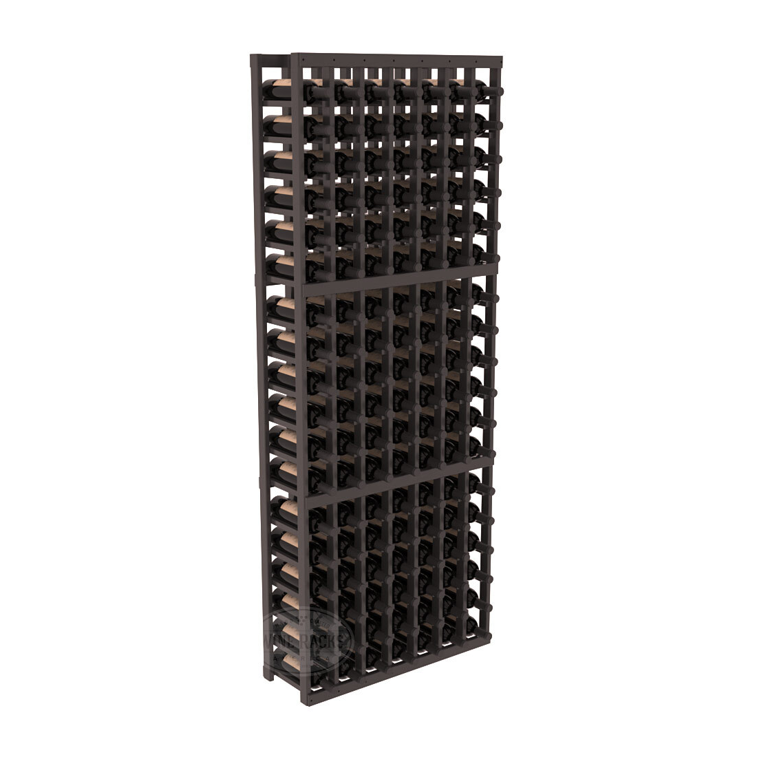 InstaCellar 7 Column Standard Rack – Ponderosa Pine / Black stained