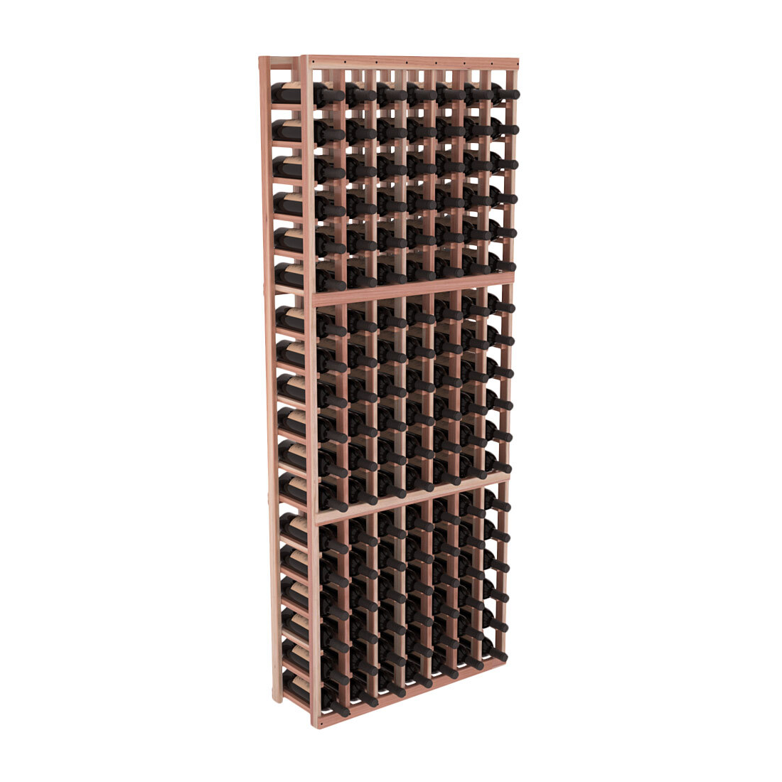 InstaCellar 7 Column Standard Rack – Premium Redwood / Unstained