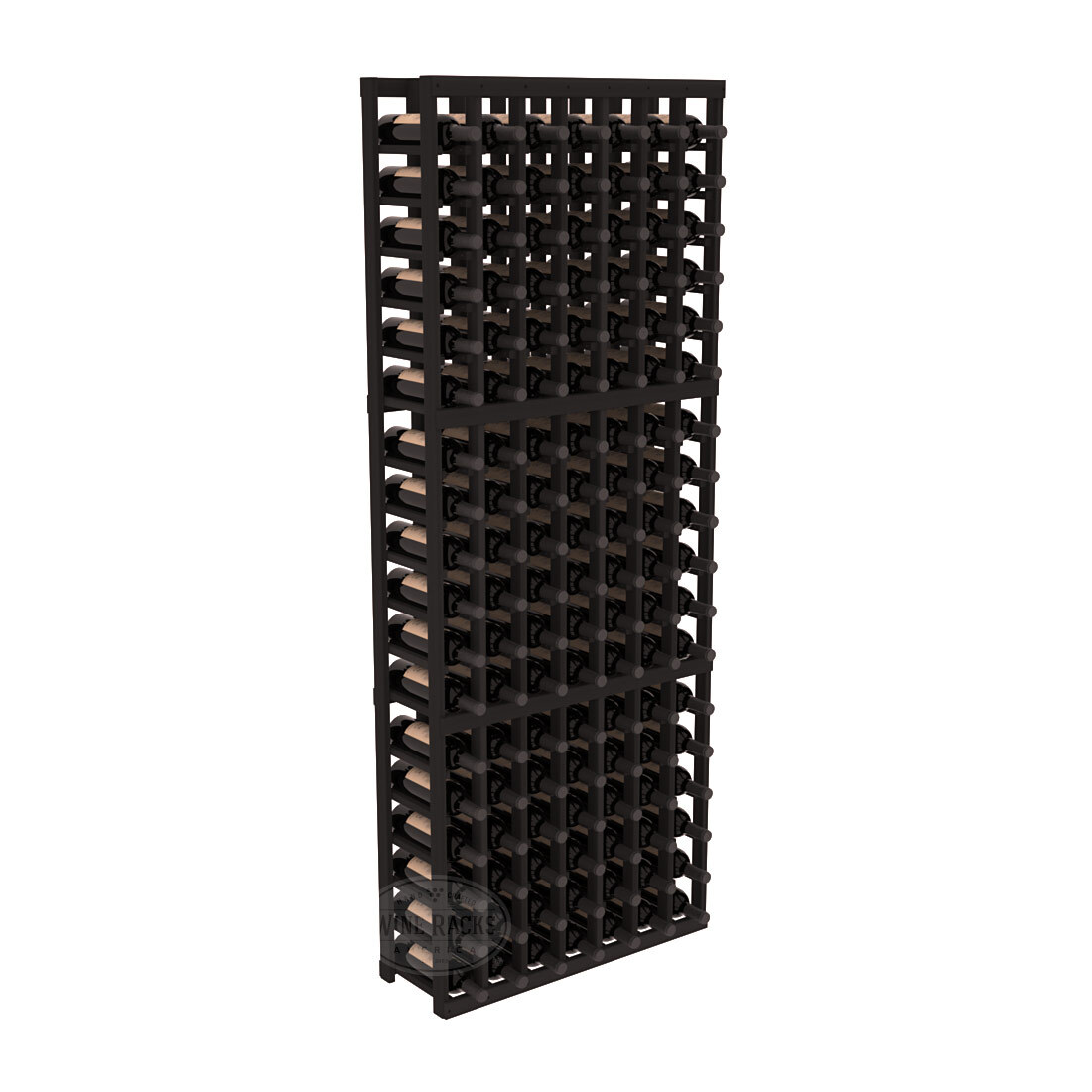 InstaCellar 7 Column Standard Rack – Premium Redwood / Black stained