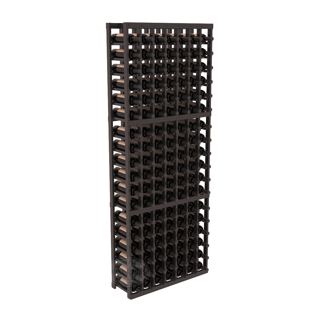 InstaCellar 7 Column Standard Rack – Premium Redwood / Black stained
