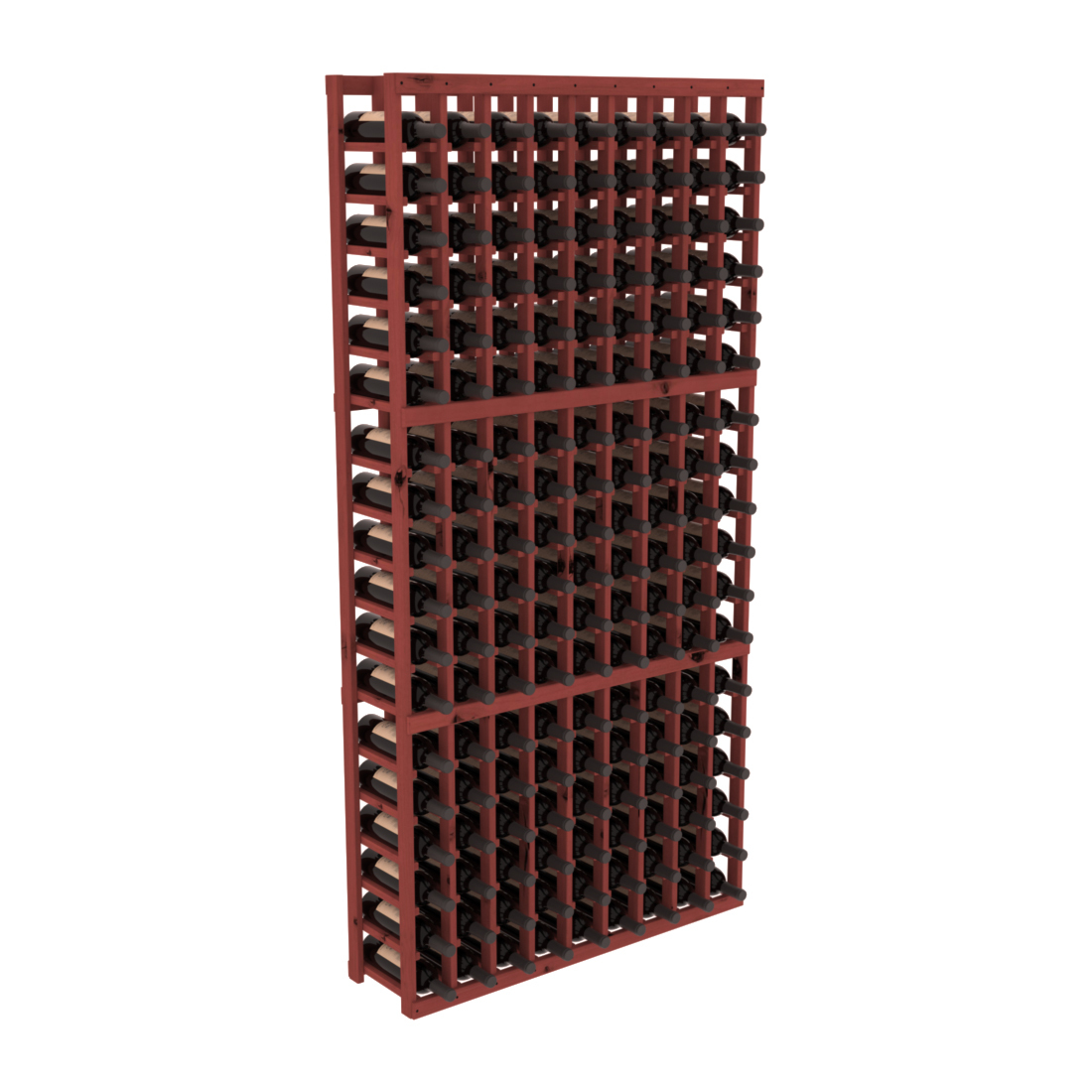 InstaCellar 9 Column Standard Rack – Knotty Alder / Cherry stained