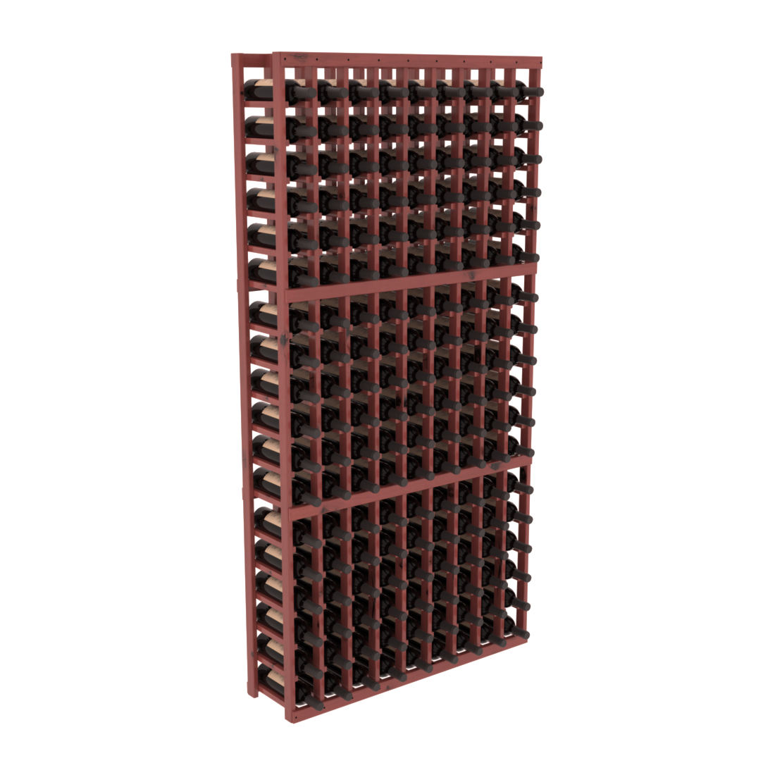 InstaCellar 9 Column Standard Rack – Knotty Alder / Cherry stained