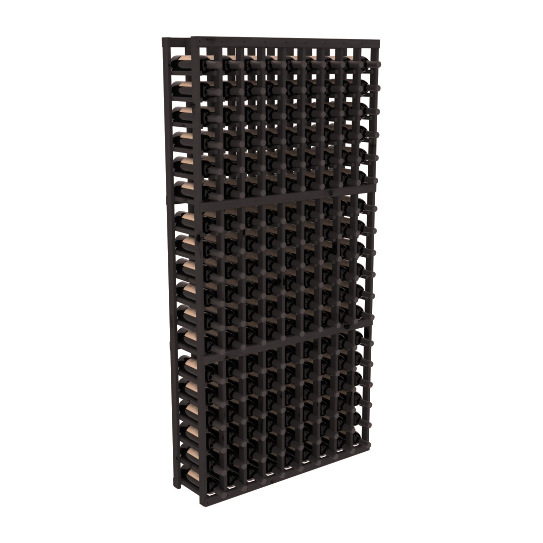 InstaCellar 9 Column Standard Rack – Knotty Alder / Black stained