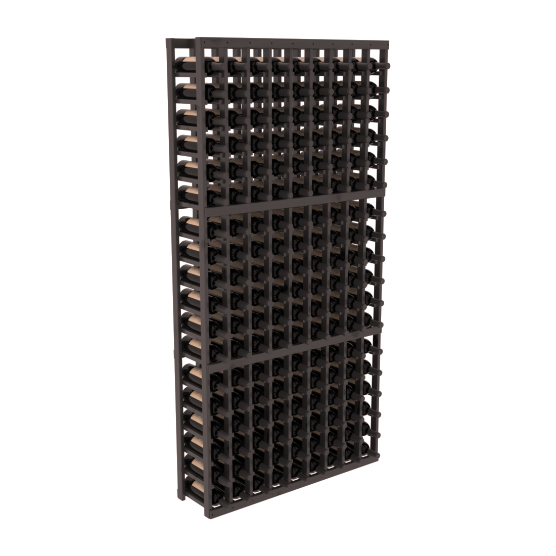 InstaCellar 9 Column Standard Rack – Knotty Alder / Black stained