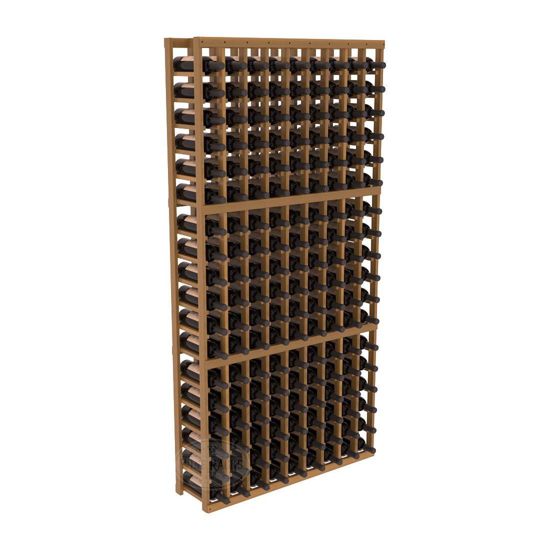 InstaCellar 9 Column Standard Rack – Premium Redwood / Oak stained
