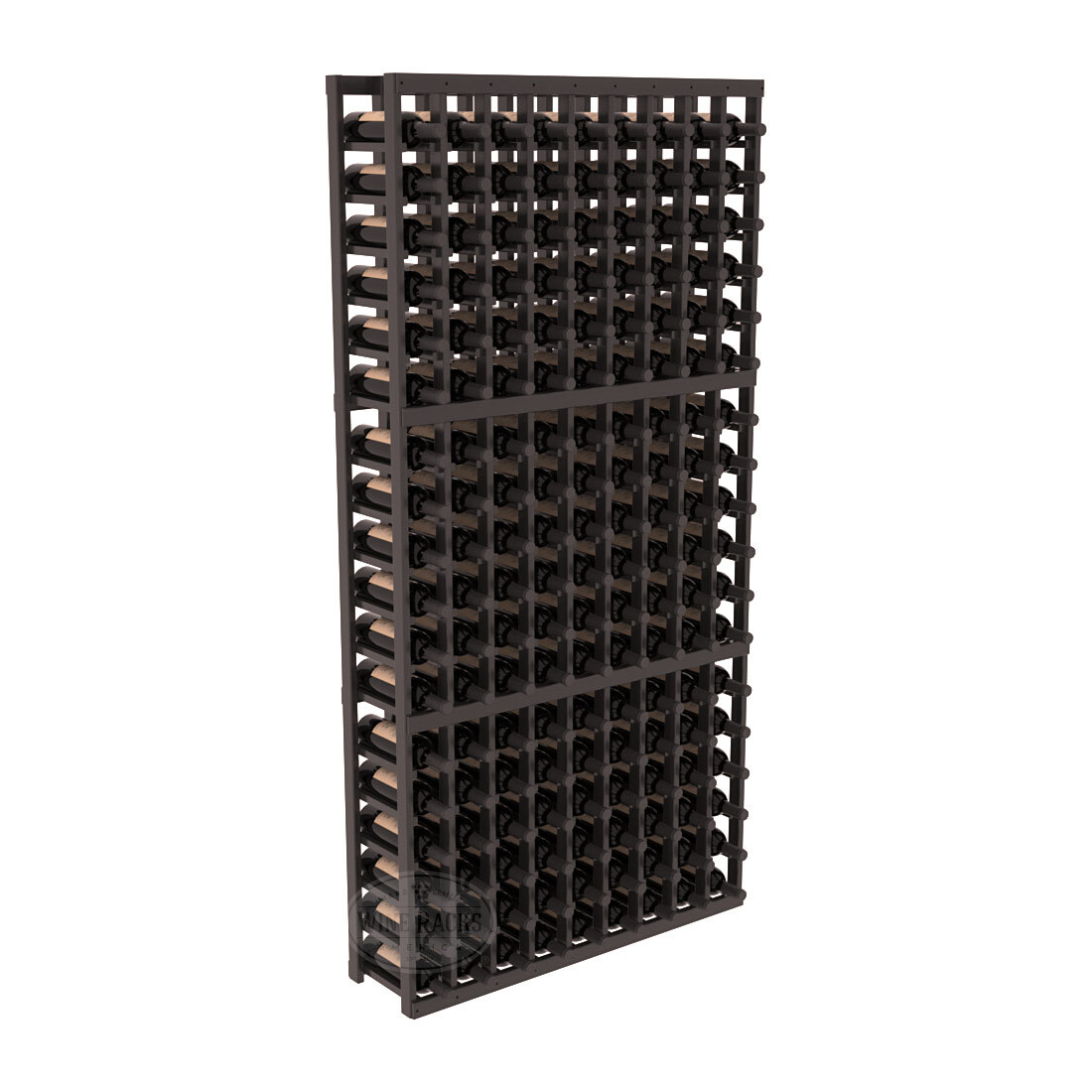 InstaCellar 9 Column Standard Rack – Premium Redwood / Black stained