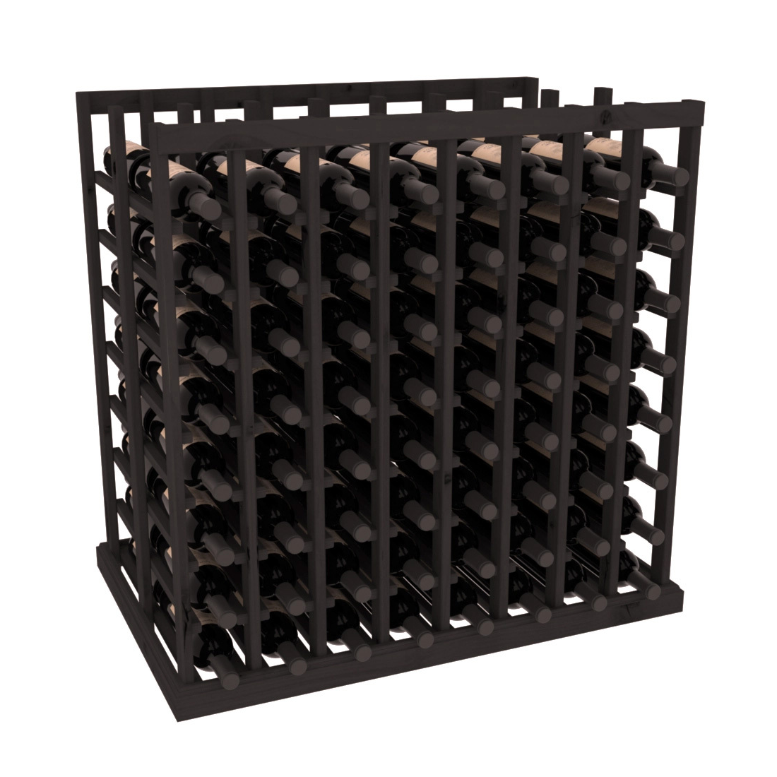 InstaCellar 8 Column Double Deep Tasting Table – Knotty Alder / Black stained