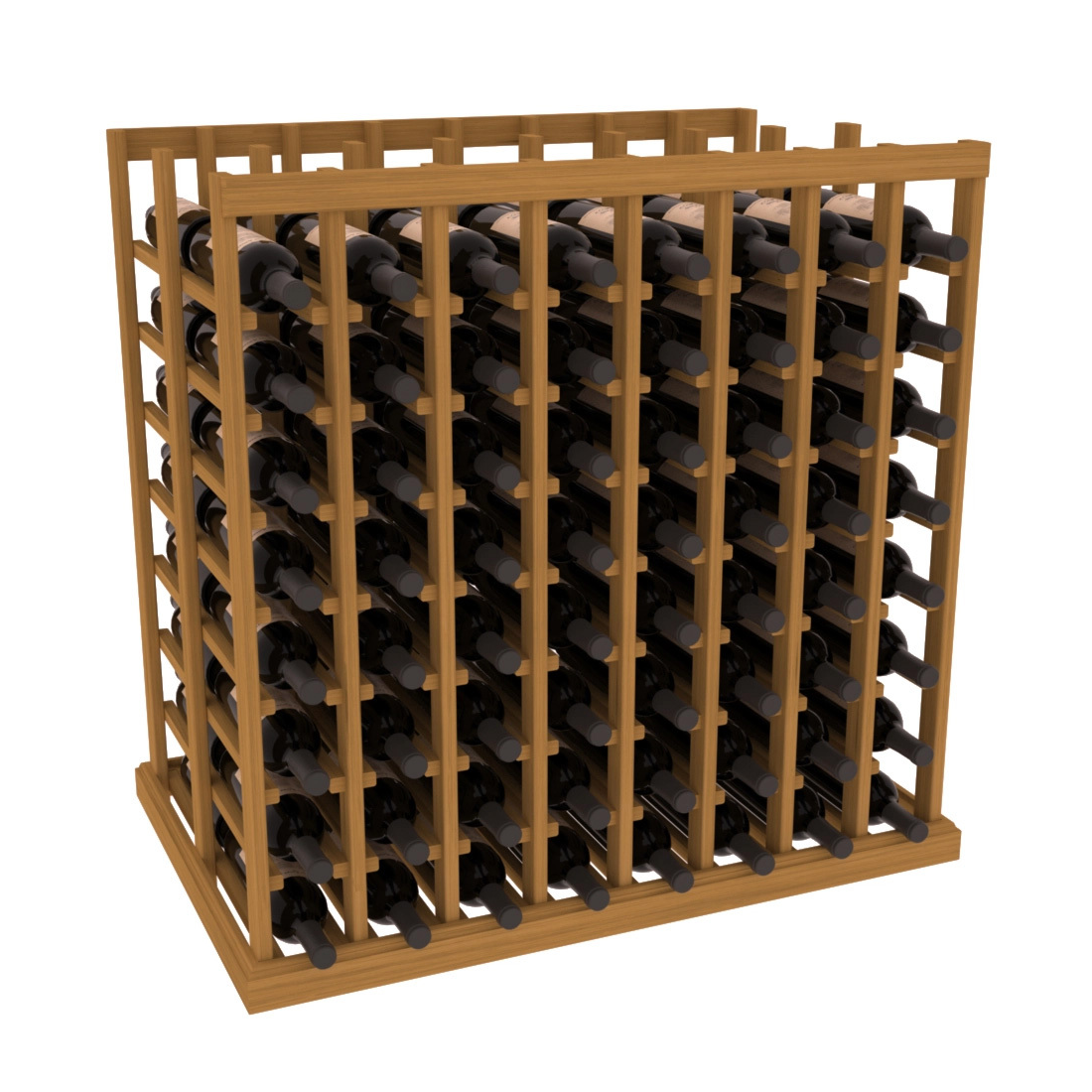 InstaCellar 8 Column Double Deep Tasting Table – Grand Mahogany / Oak stained