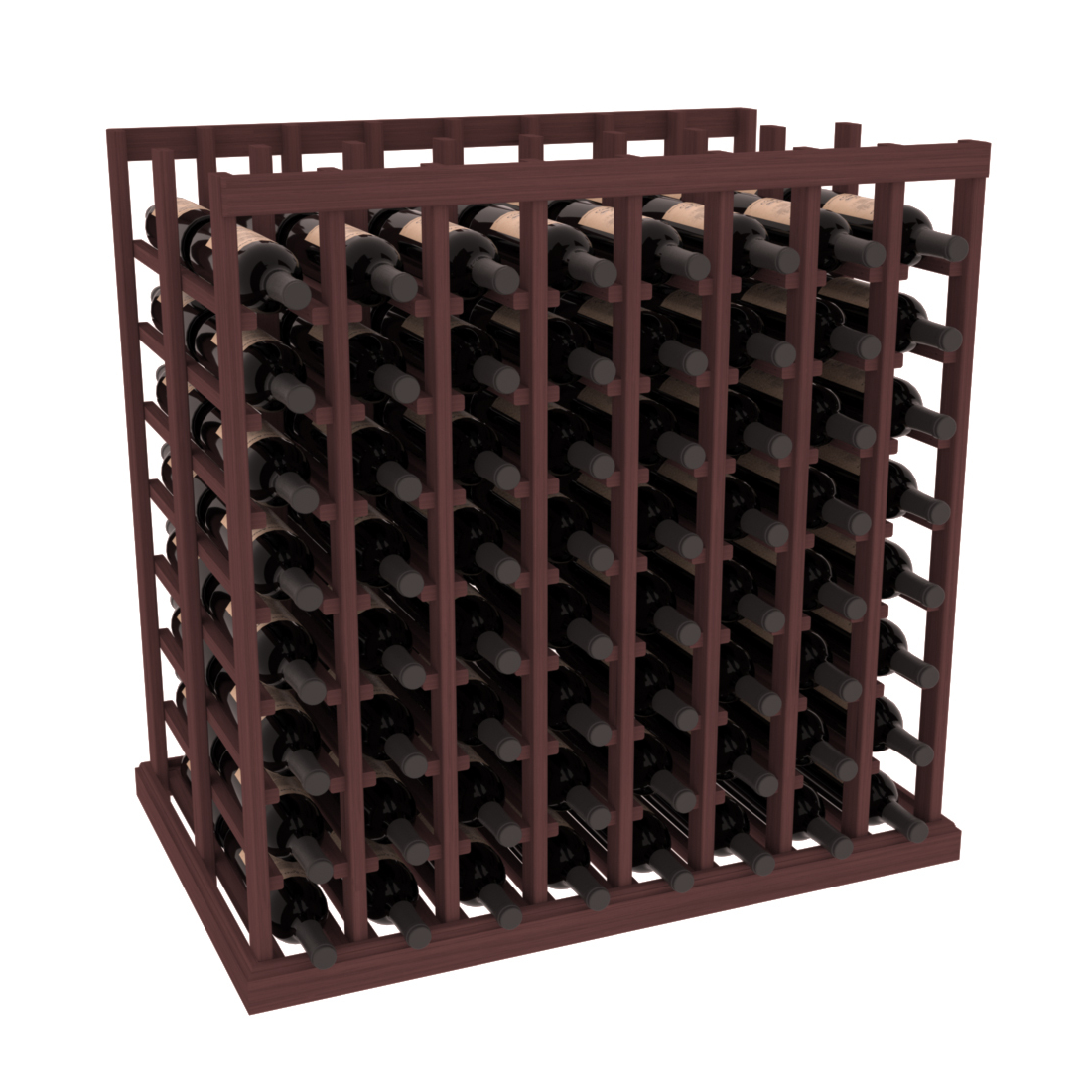 InstaCellar 8 Column Double Deep Tasting Table – Grand Mahogany / Walnut stained