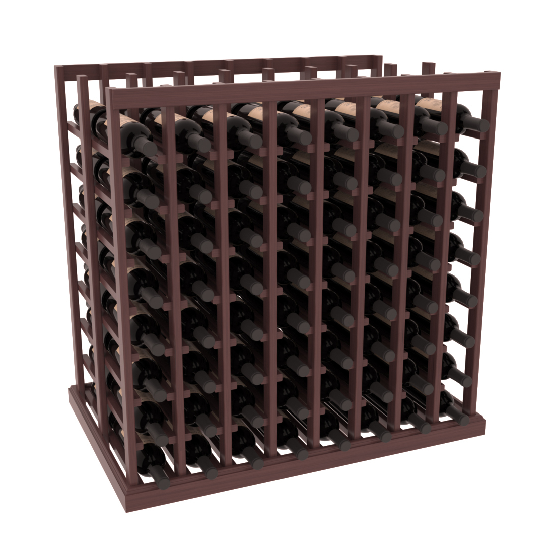 InstaCellar 8 Column Double Deep Tasting Table – Grand Mahogany / Walnut stained