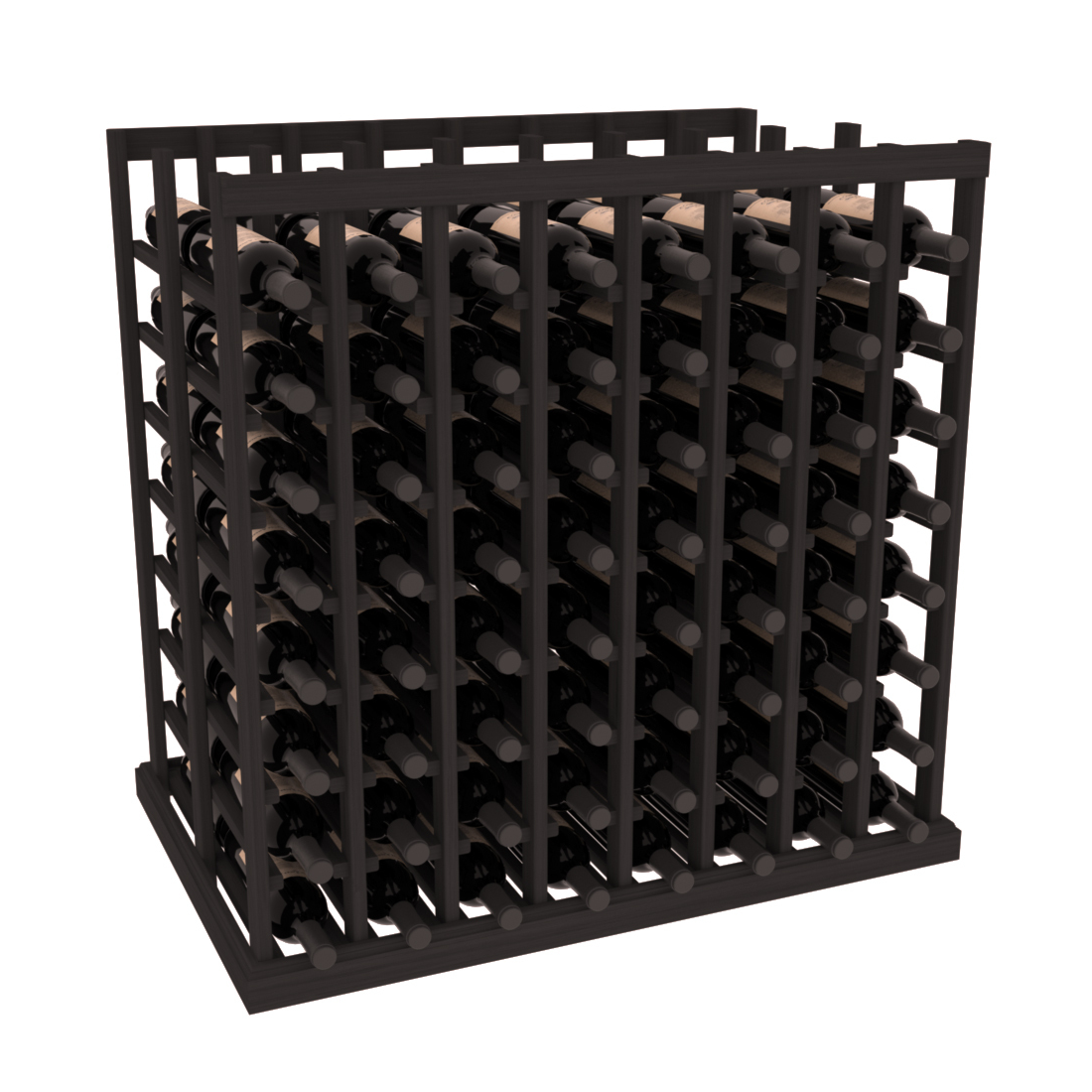 InstaCellar 8 Column Double Deep Tasting Table – Grand Mahogany / Black stained