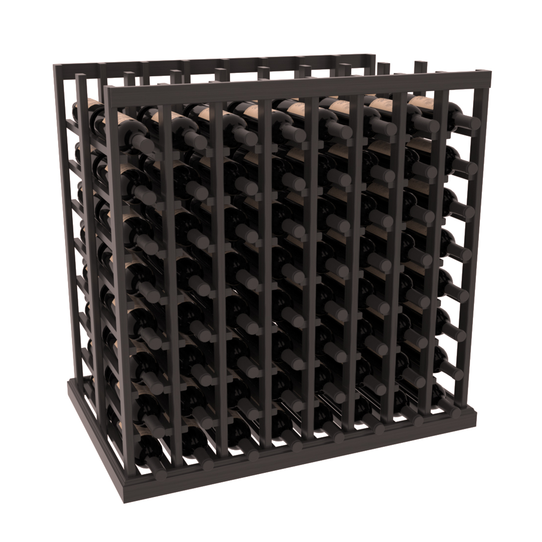 InstaCellar 8 Column Double Deep Tasting Table – Grand Mahogany / Black stained