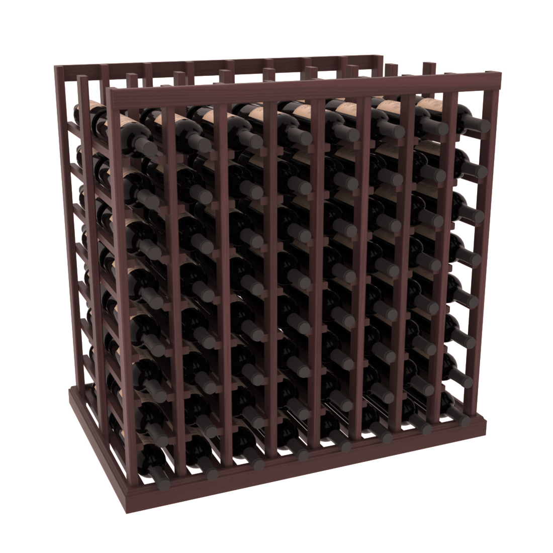InstaCellar 8 Column Double Deep Tasting Table – Premium Redwood / Walnut stained