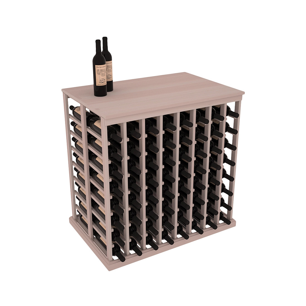 InstaCellar 8 Column Double Deep Tasting Table with Top – Premium Redwood / Greywash stained