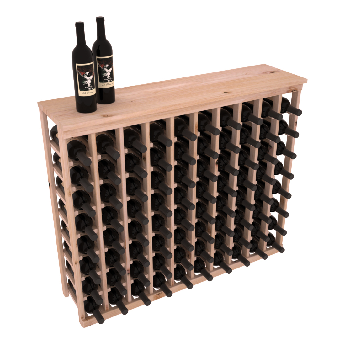 InstaCellar 10 Column Tasting Table with Top – Knotty Alder / Unstained