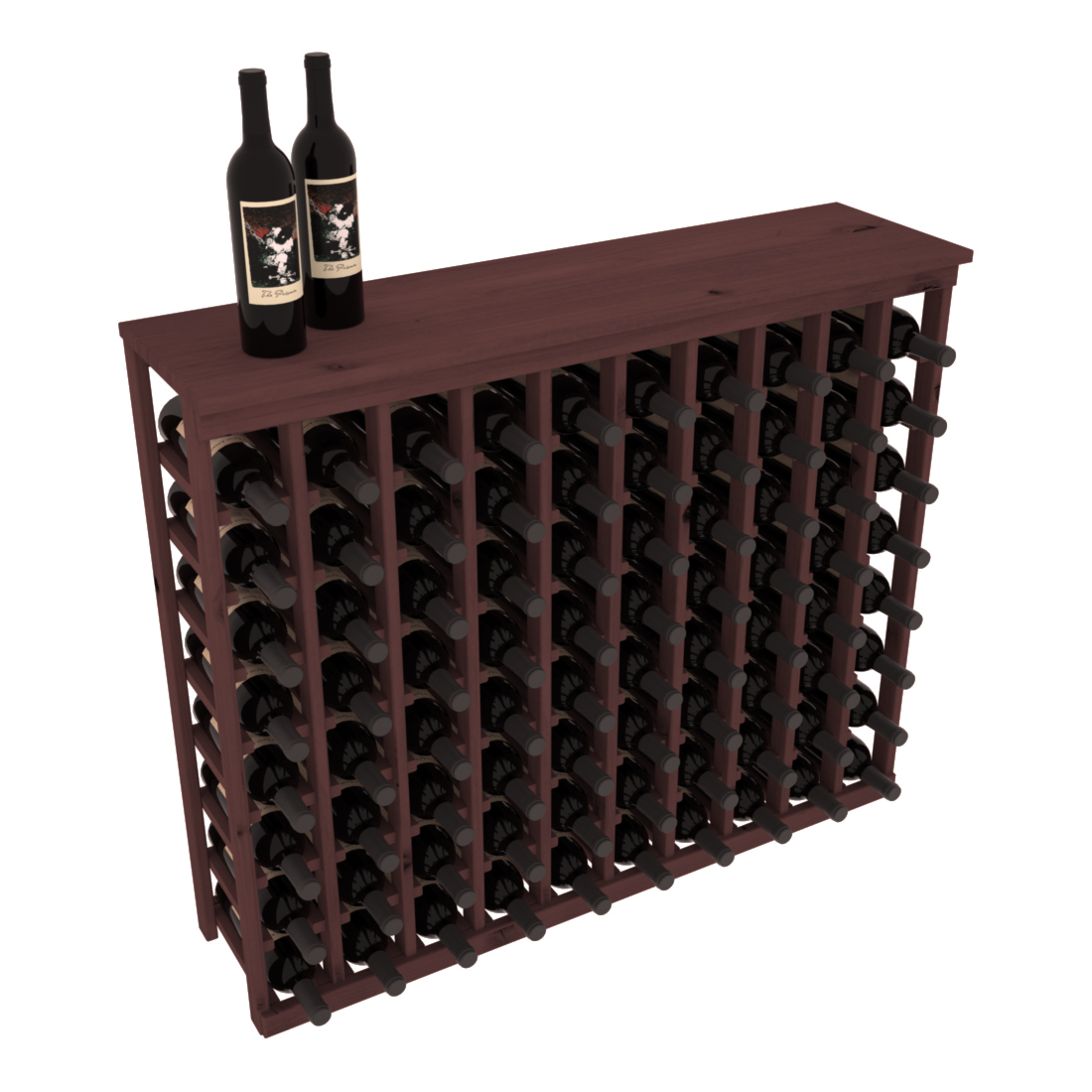 InstaCellar 10 Column Tasting Table with Top – Knotty Alder / Walnut stained
