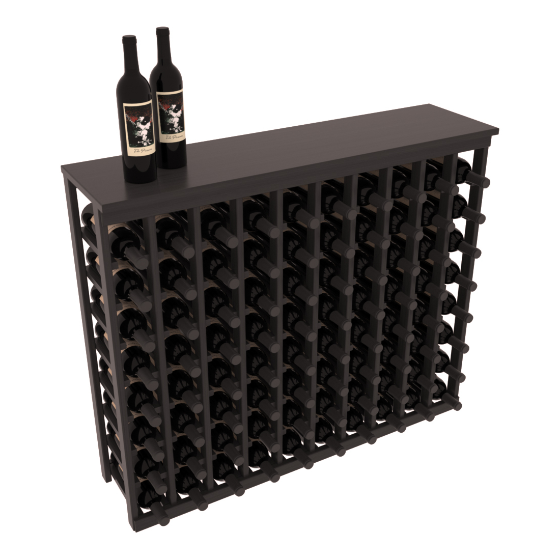 InstaCellar 10 Column Tasting Table with Top – Grand Mahogany / Black stained