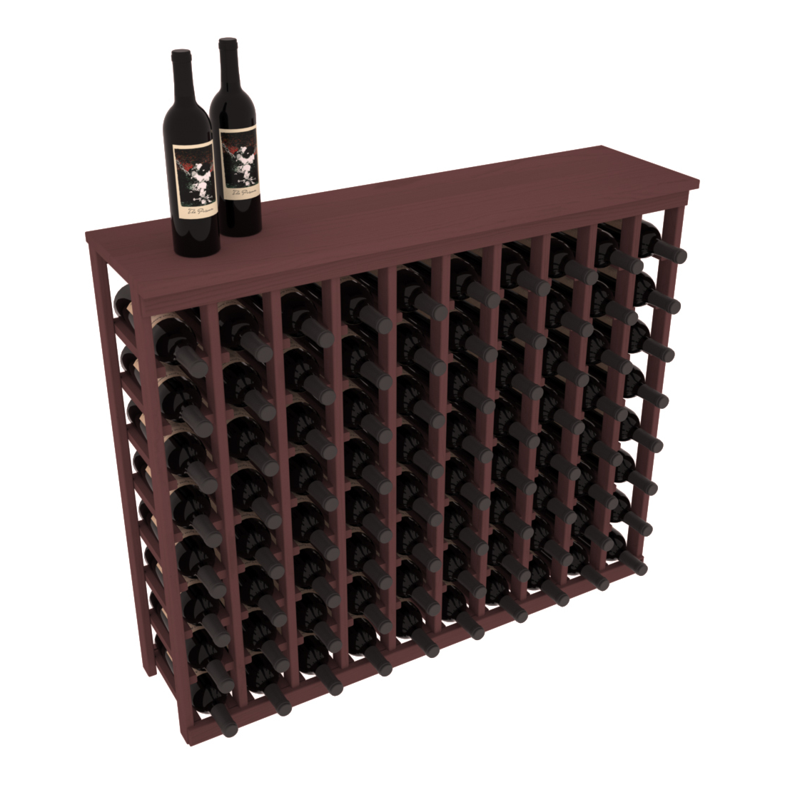 InstaCellar 10 Column Tasting Table with Top – Ponderosa Pine / Walnut stained