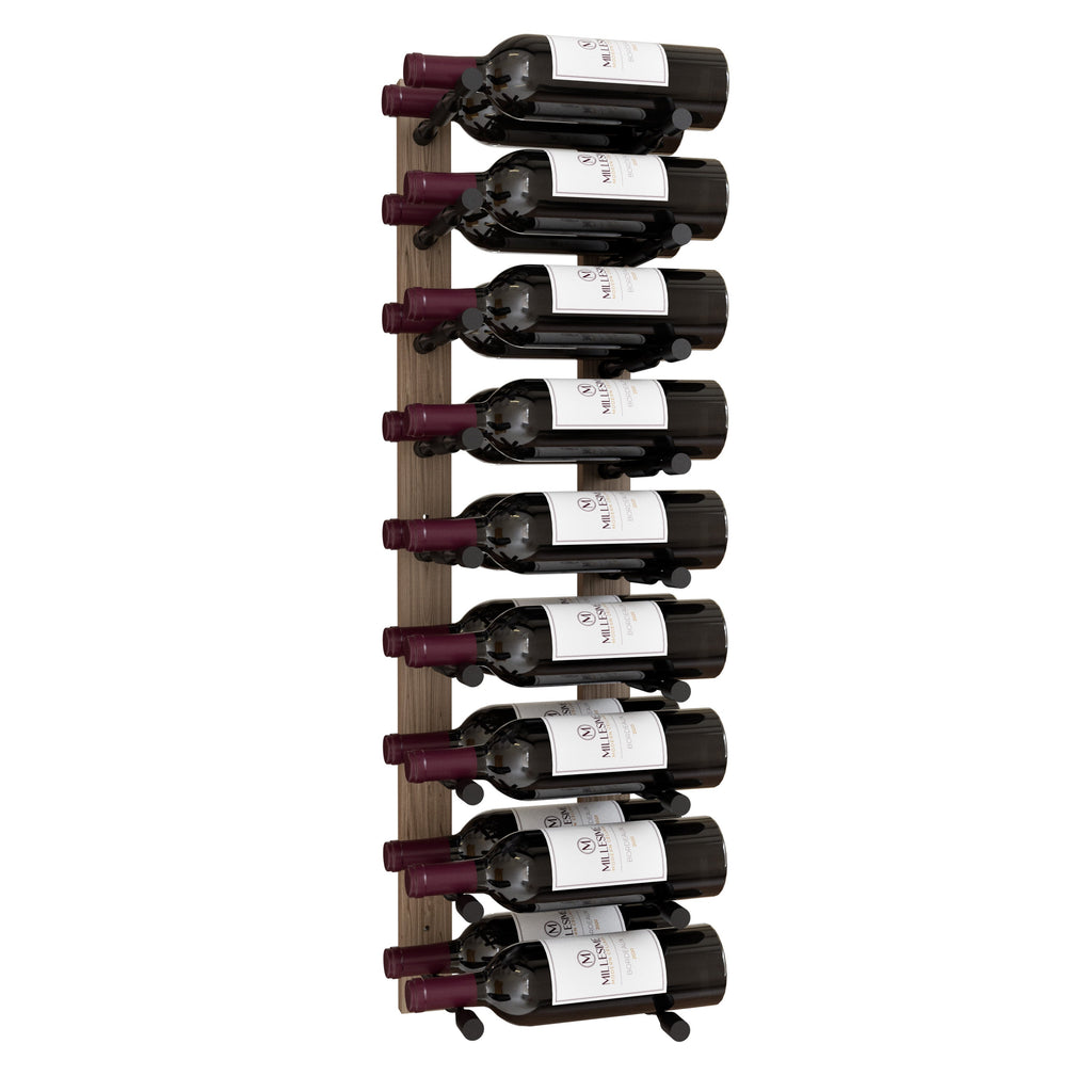 Millesime Wine Wall Collection 36" Vertical Wall-Mounted Rack, 2 Bottle Deep – Black Rods / White Oak