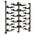 Millesime Wine Wall Collection 48" Floating Bottle Wall-Mounted Wine Racks, 1 Bottle Deep – Black Posts/Black Rods / White Oak