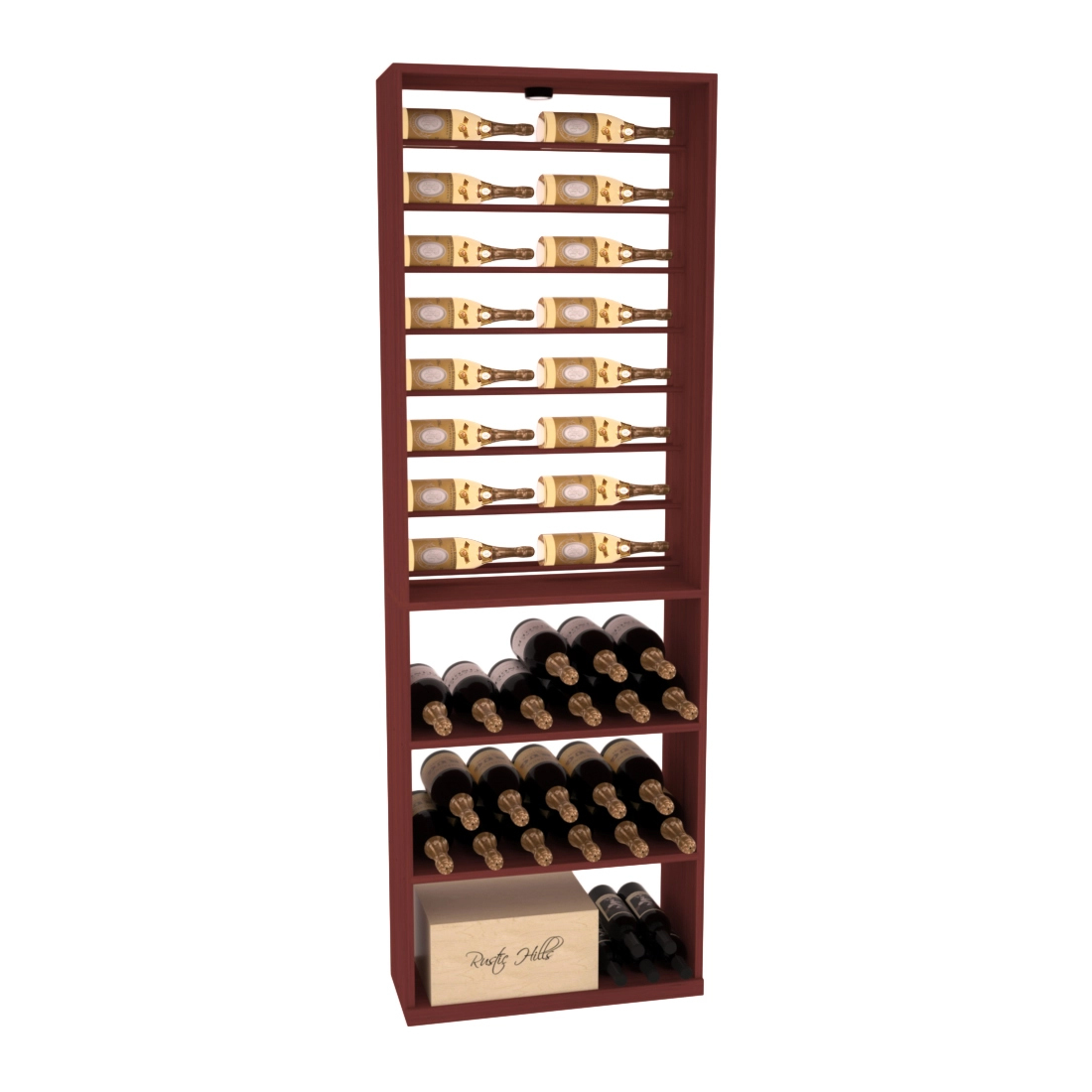 Retail Horizontal Bottle Display Rack – Grand Mahogany / Oak stained