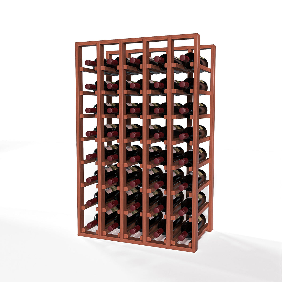 GrandCellar™ 5 Column Full-Depth Standard Wine Rack – 36" – Sapele Mahogany / Unstained