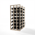 GrandCellar™ 3 Column Full-Depth Double Deep Magnum Wine Rack – 36" – White Oak / Unstained