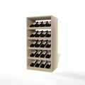GrandCellar™ 4 Column Full-Depth Cradle Wine Display – 36" – White Oak / Unstained