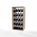 GrandCellar 4 Column Full-Depth Label-Forward Wine Base Display – 36" – Black Metal Rods – White Oak / Unstained