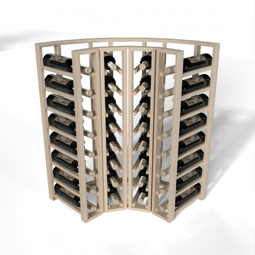 GrandCellar™ 4 Column Full-Depth Standard Corner Wine Rack – 36" – White Oak / Unstained