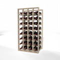 GrandCellar™ 4 Column Full-Depth Standard Wine Rack – 36" – White Oak / Unstained