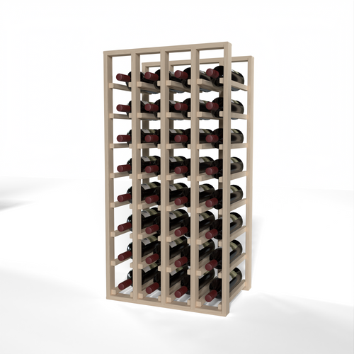 GrandCellar™ 4 Column Full-Depth Standard Wine Rack – 36" – White Oak / Unstained
