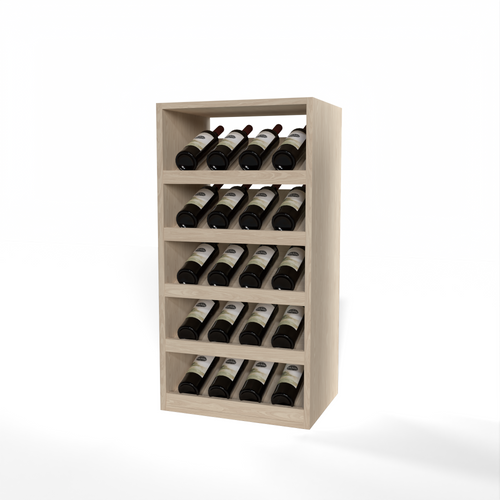 GrandCellar™ 4 Column Full-Depth Wine Display – 36" – White Oak / Unstained