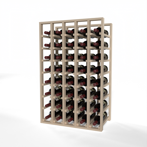 GrandCellar™ 5 Column Full-Depth Standard Wine Rack – 36" – White Oak / Unstained
