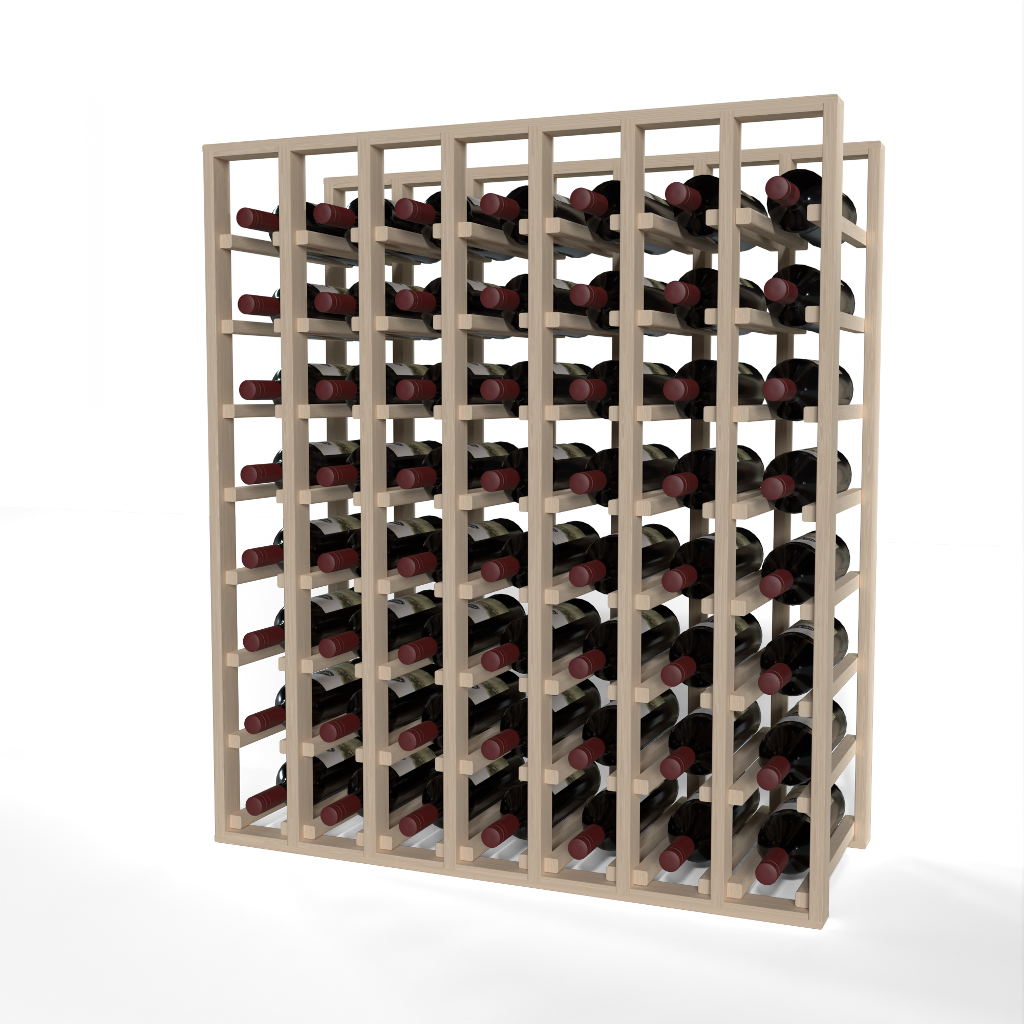 GrandCellar™ 7 Column Full-Depth Standard Wine Rack – 36" – White Oak / Unstained