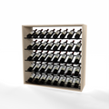 GrandCellar 8 Column Full-Depth Label-Forward Wine Base Display – 36" – Black Metal Rods – White Oak / Unstained