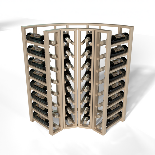 GrandCellar™ 4 Column Full-Depth Standard Corner Wine Rack – 36" – White Oak / Unstained