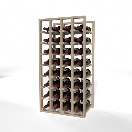 GrandCellar™ 4 Column Full-Depth Standard Wine Rack – 36" – White Oak / Unstained
