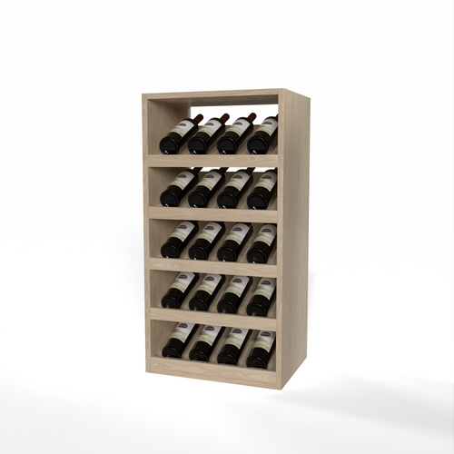 GrandCellar™ 4 Column Full-Depth Wine Display – 36" – White Oak / Unstained