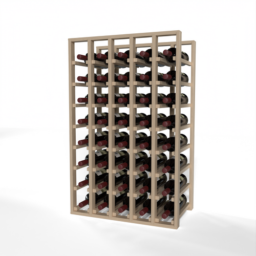 GrandCellar™ 5 Column Full-Depth Standard Wine Rack – 36" – White Oak / Unstained