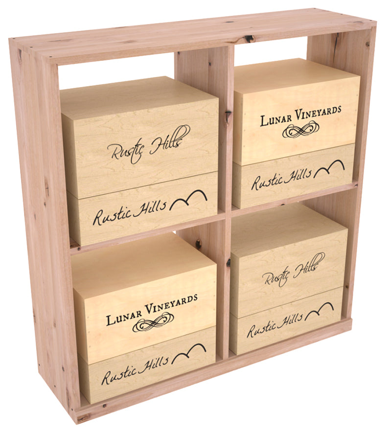 InstaCellar Solid Case Bin with Top – Premium Redwood / Walnut stained