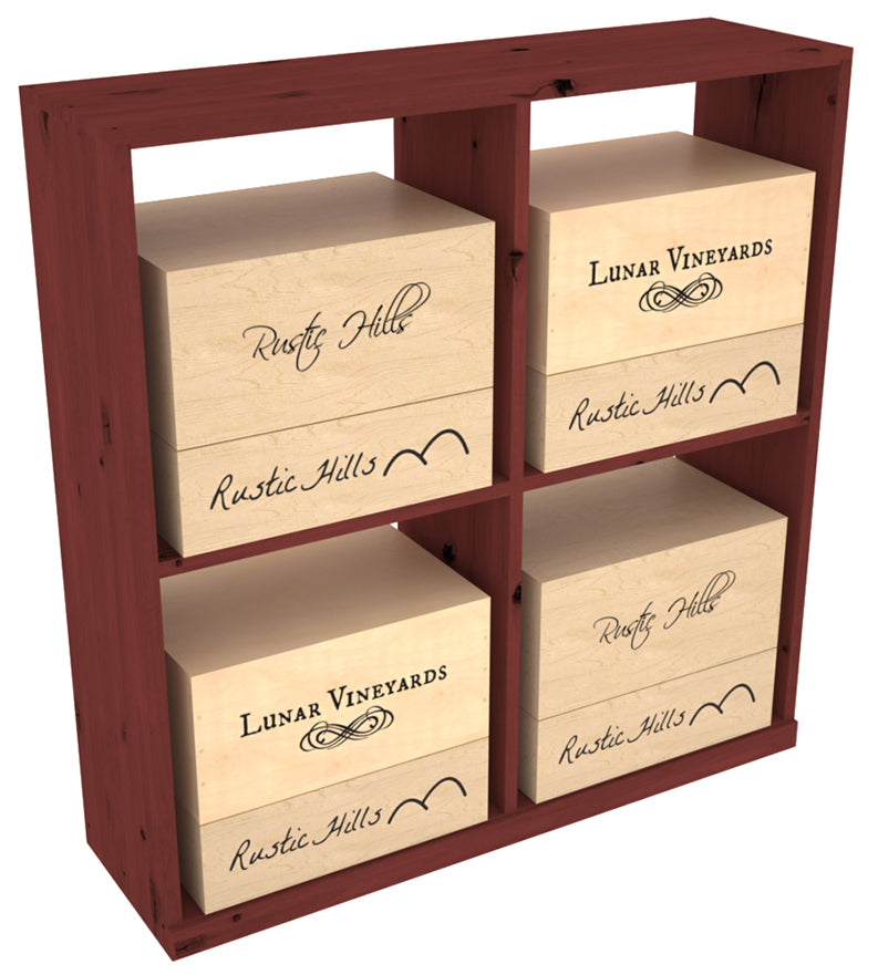 InstaCellar Solid Case Bin with Top – Premium Redwood / Greywash stained