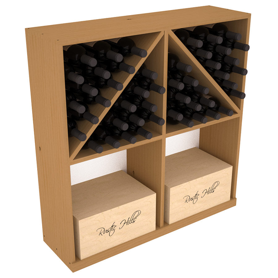 InstaCellar Solid Case/Bottle Bin with Top – Knotty Alder / Oak stained